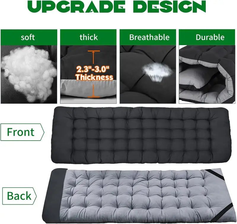 【DealsForYouDays】XL Camping Cot with Thick Pad – Oversized, Portable Folding Bed, 900LBS Max Load, Heavy-Duty Double-Layer Oxford w/ Carry Bag